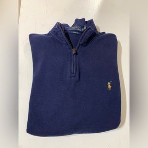 Ralph Lauren Estate-Rib Quarter-Zip Pullover Navy Blue size XL